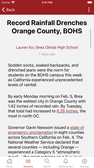 College News Source Screenshot