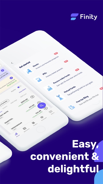 Finity: Stocks, Direct MF, ETF