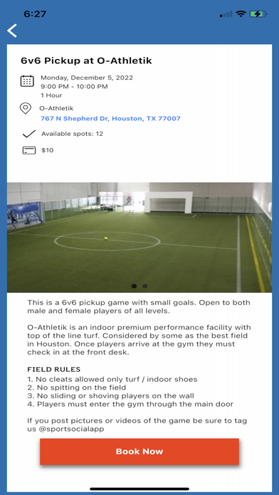 SportSocial app Screenshot