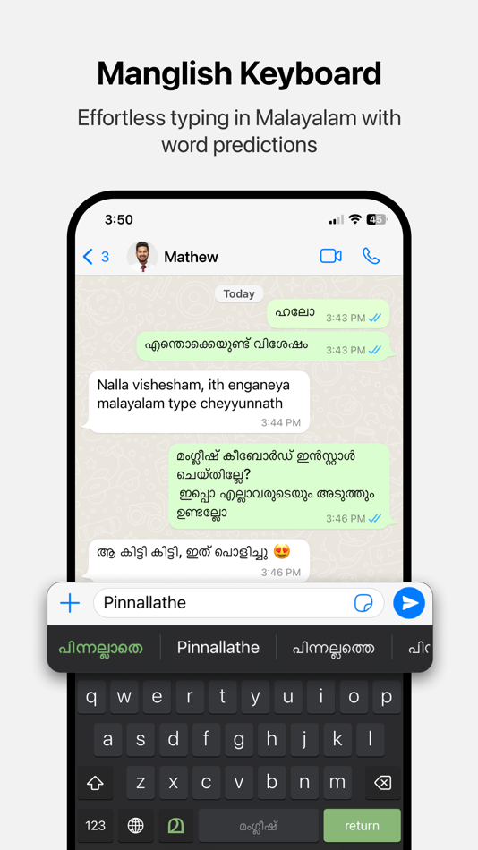 #2. Manglish Keyboard (iOS) Podle: ClusterDev Technologies Private Limited