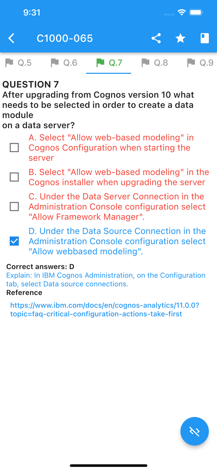 Questions for C1000-065 exam