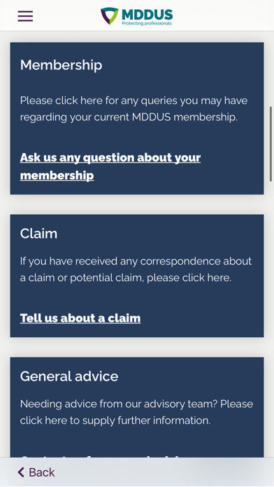 MDDUS Member App Screenshot