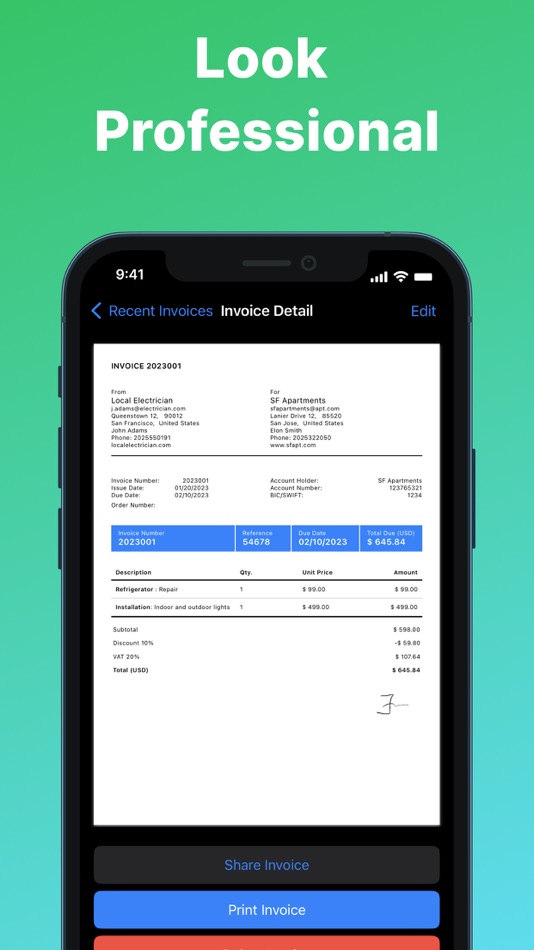 #2. Simple Invoice Maker to Go (iOS) 由: MANIME - Marketing Services