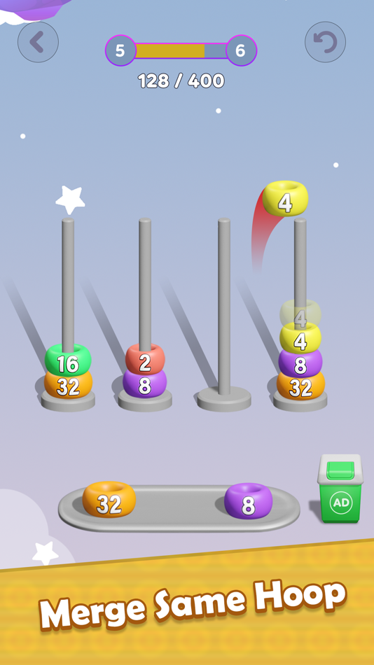 #2. Hoop Stack 2048 Merge (iOS) Podle: Vnstart LLC