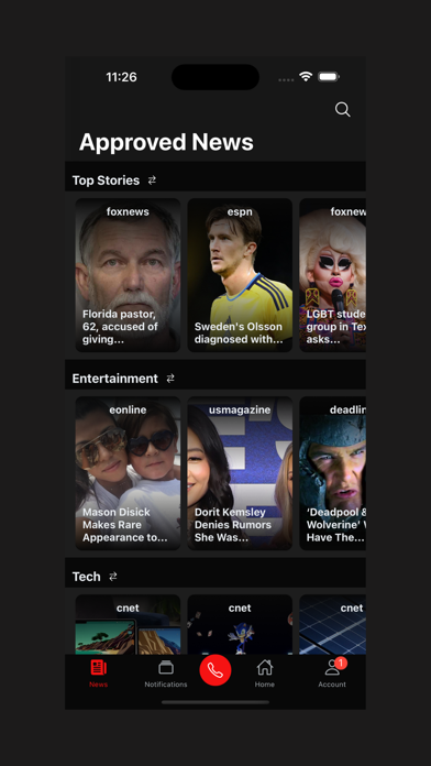Approved Experiences Screenshot