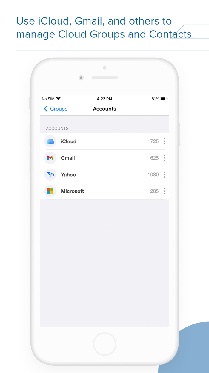 Contacts Groups Pro Mail text