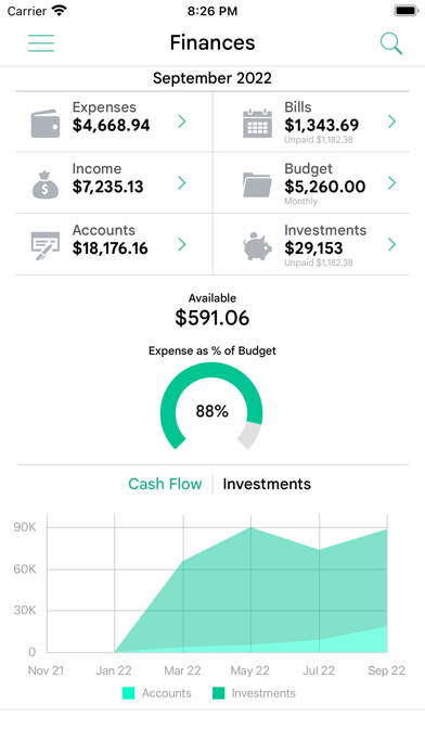 Finances Screenshot