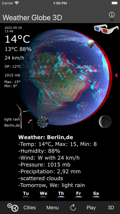 Weather Globe Pro 3D Screenshot