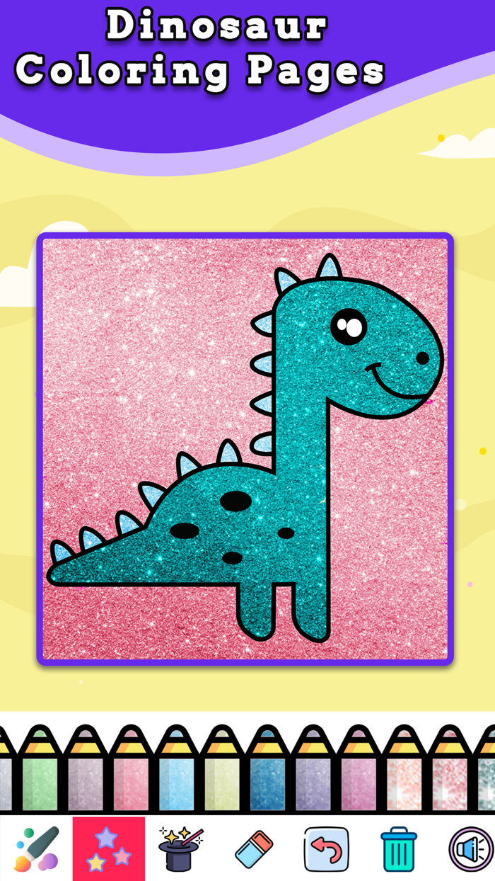 dinosaur Coloring Book Glitter