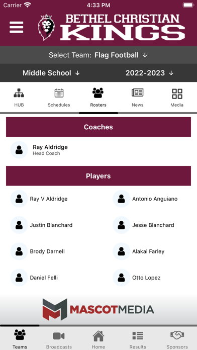 Bethel Christian Athletics Screenshot