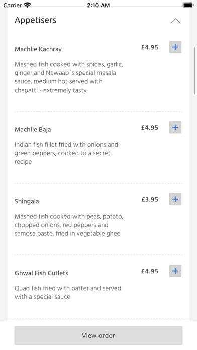The Nawaabs Indian Restaurant, Screenshot