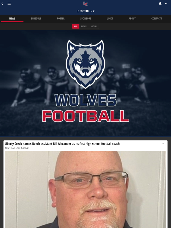 Liberty Creek Athletics iPad screenshot 4 - Sports app