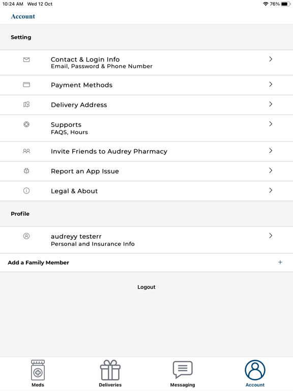 Audrey Pharmacy iPad screenshot 4 - Health & Fitness app