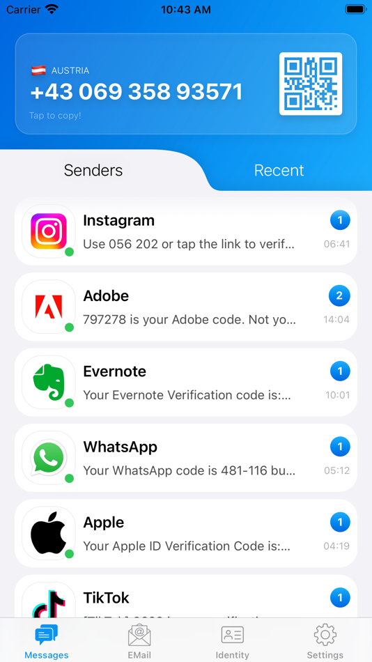 #4. vNu : Virtual Phone Number (iOS) 由: Ayoub El Omrani