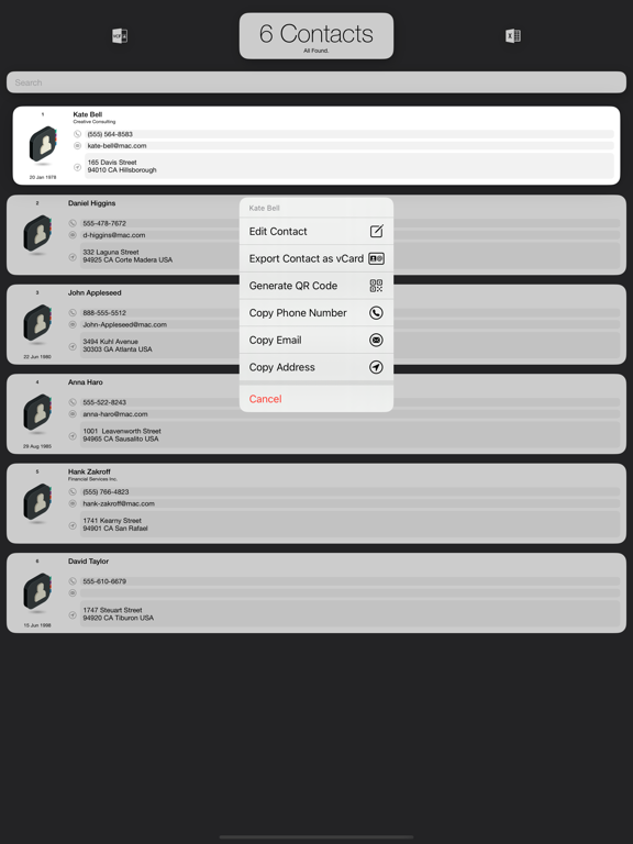 Screenshot #5 pour Excel Contacts