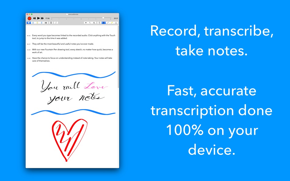 #1. AudioNote 2 - Voice Recorder (macOS) 由: Luminant Software, Inc