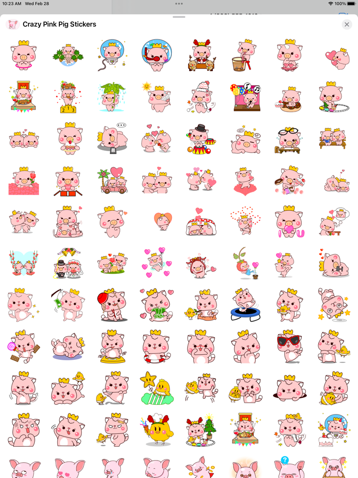 Crazy Pink Pig Stickers