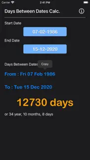 days between dates calculator iphone screenshot 3