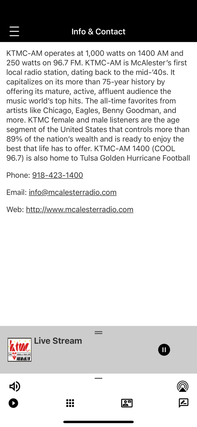 KTMC 1400AM and 96.7FM