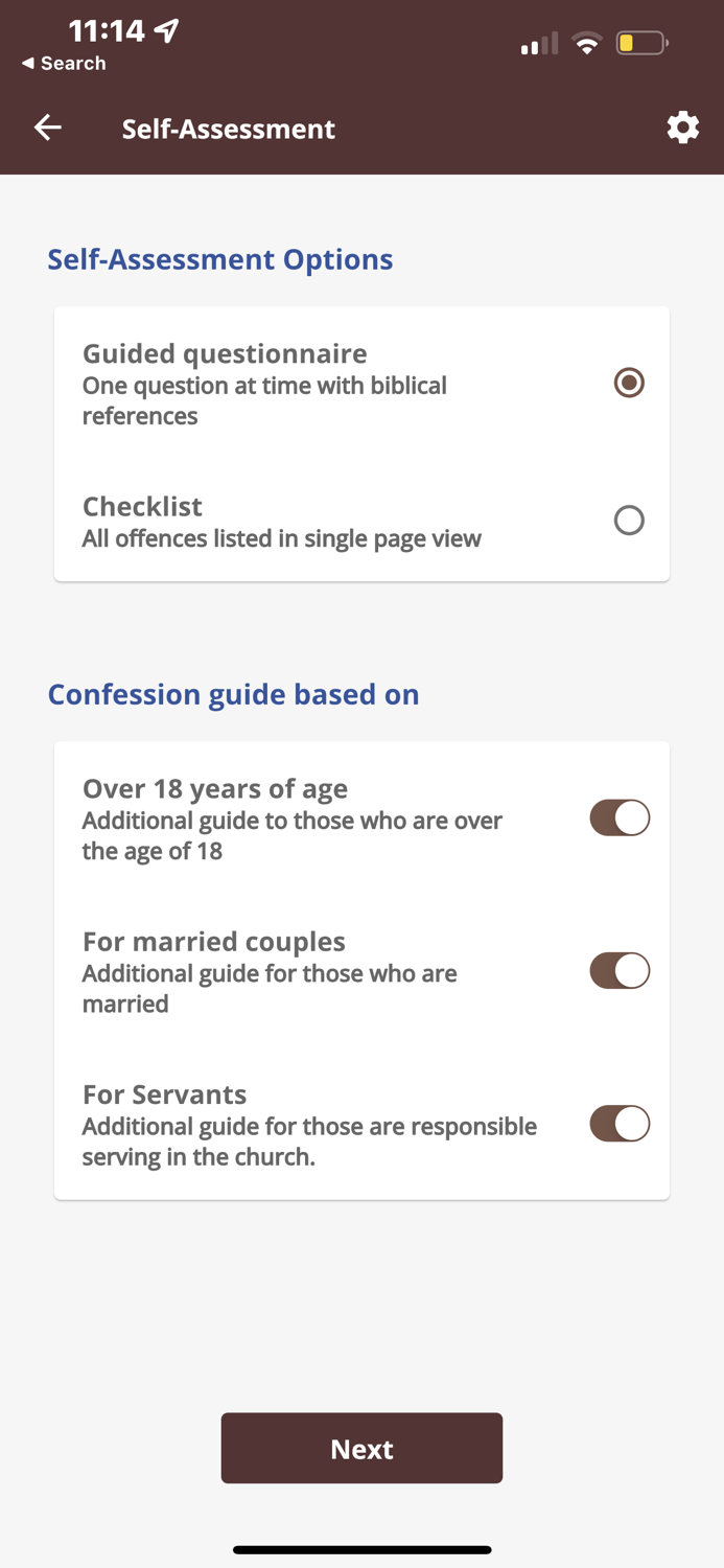 Confession Planner