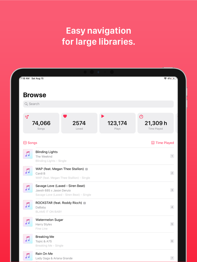 ‎PlayTally: Apple Music Stats Screenshot