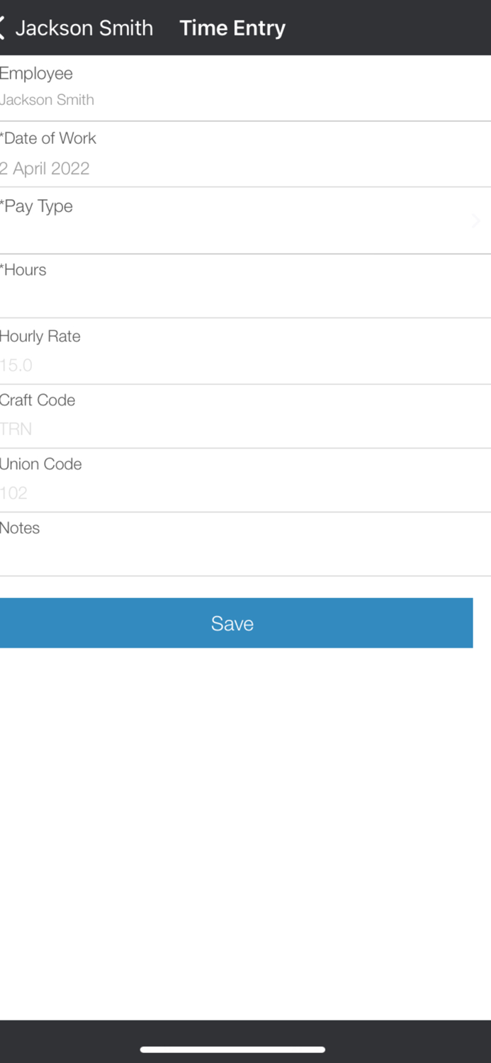 IPMC Mobile Time Entry
