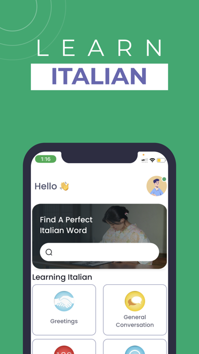 Screenshot #1 pour Learn Italian - Phrasebook