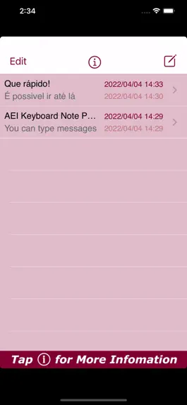 Game screenshot AEI Keyboard Note Portuguese apk