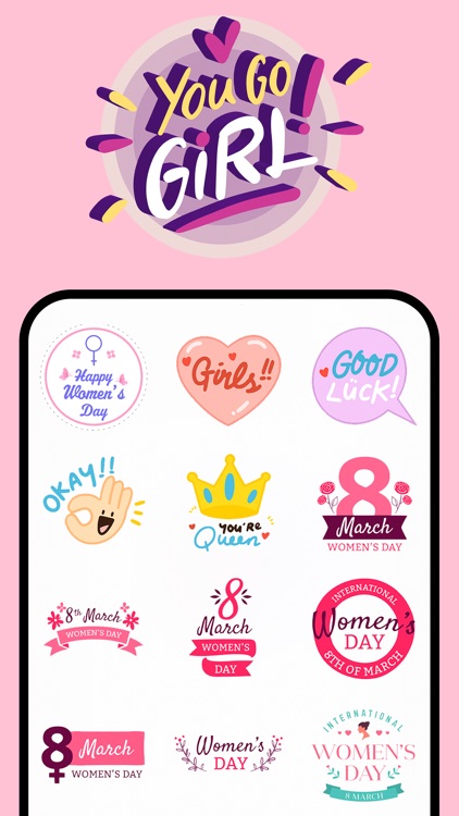 Women's Day Stickers - Go Girl