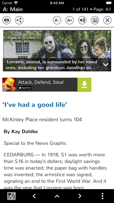 Ozaukee Co. News Graphic Screenshot