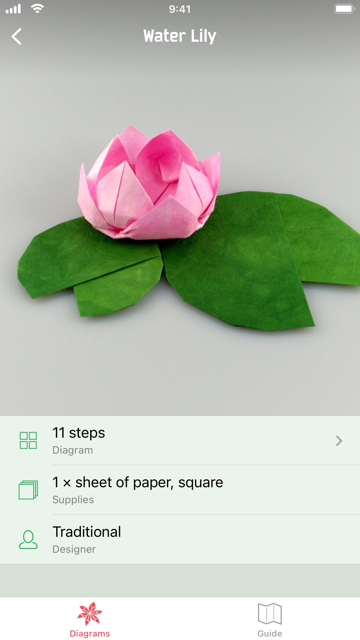 Screenshot do app Origami Flowers