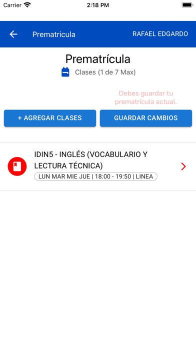 UNICAH APP Screenshot