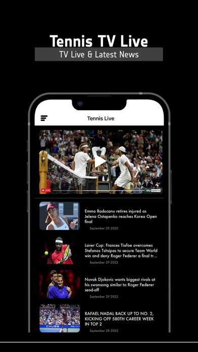 Tennis TV Live - Streaming Screenshot