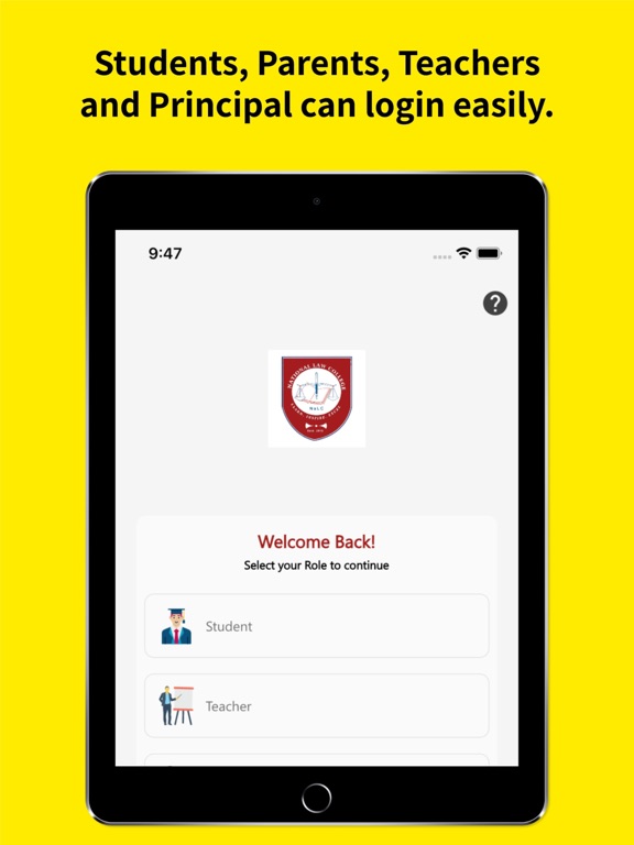 National Law College iPad screenshot 1 - Education app