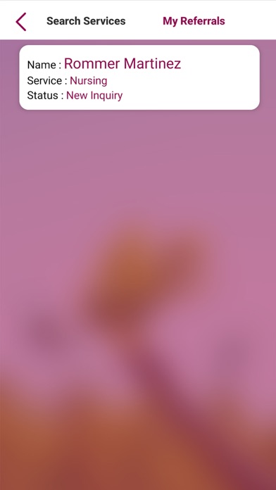 Immediate Service Request Screenshot
