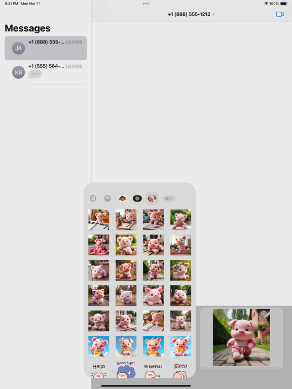 Screenshot #4 pour Cool Pets (Pig) Stickers pack