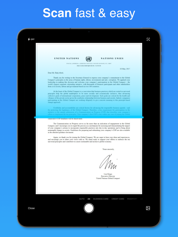 Document Scanner · Scan to PDF iPad screenshot 1 - Business app