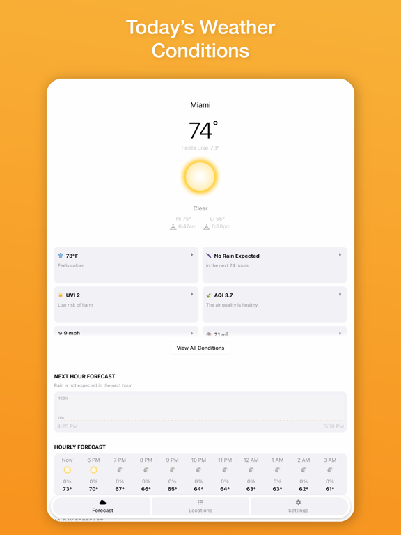 MyWeather° - Clima - Weather iPad screenshot 1 - Weather app