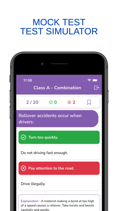 Wisconsin WI CDL Permit Test Screenshot