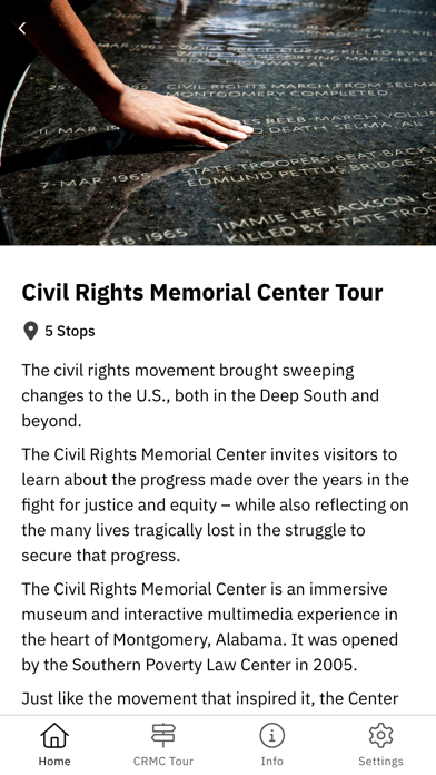 Civil Rights Memorial Center Screenshot