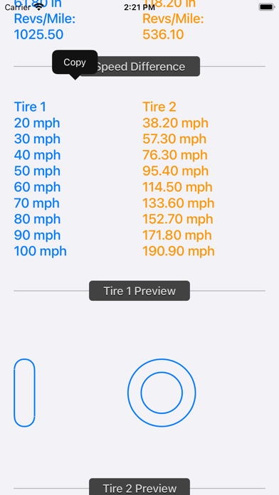 Tire Size Calculator Plus Screenshot