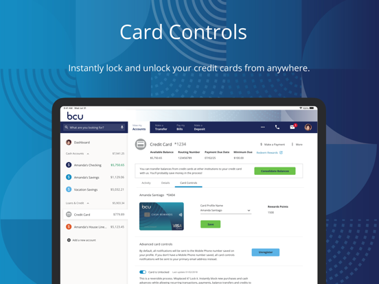 BCU Mobile Banking iPad screenshot 6 - Finance app