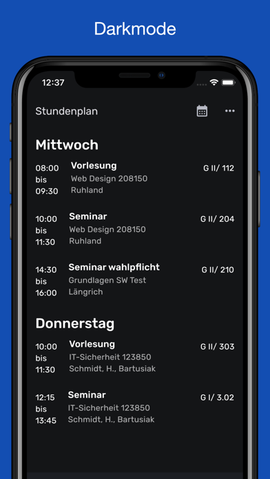 Studium Stundenplan Screenshot
