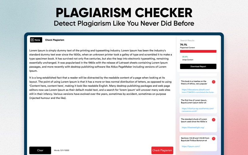 Plagiarism Checker Screenshot