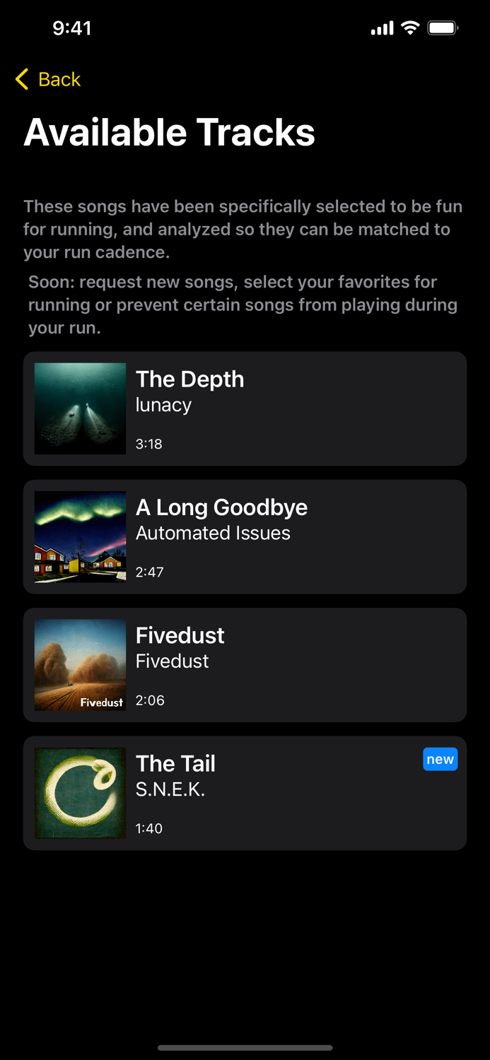 Runtracks Adaptive playlists