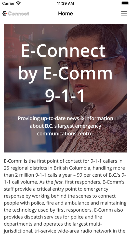 #1. E-Connect by E-Comm (iOS) By: E-Comm Emergency Communications for British Columbia Incorporated