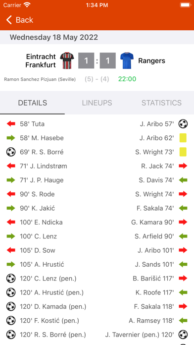 Live Scores for Europa League Screenshot
