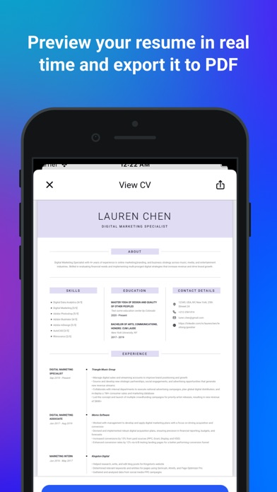 CV Maker: pro resume builder Screenshot