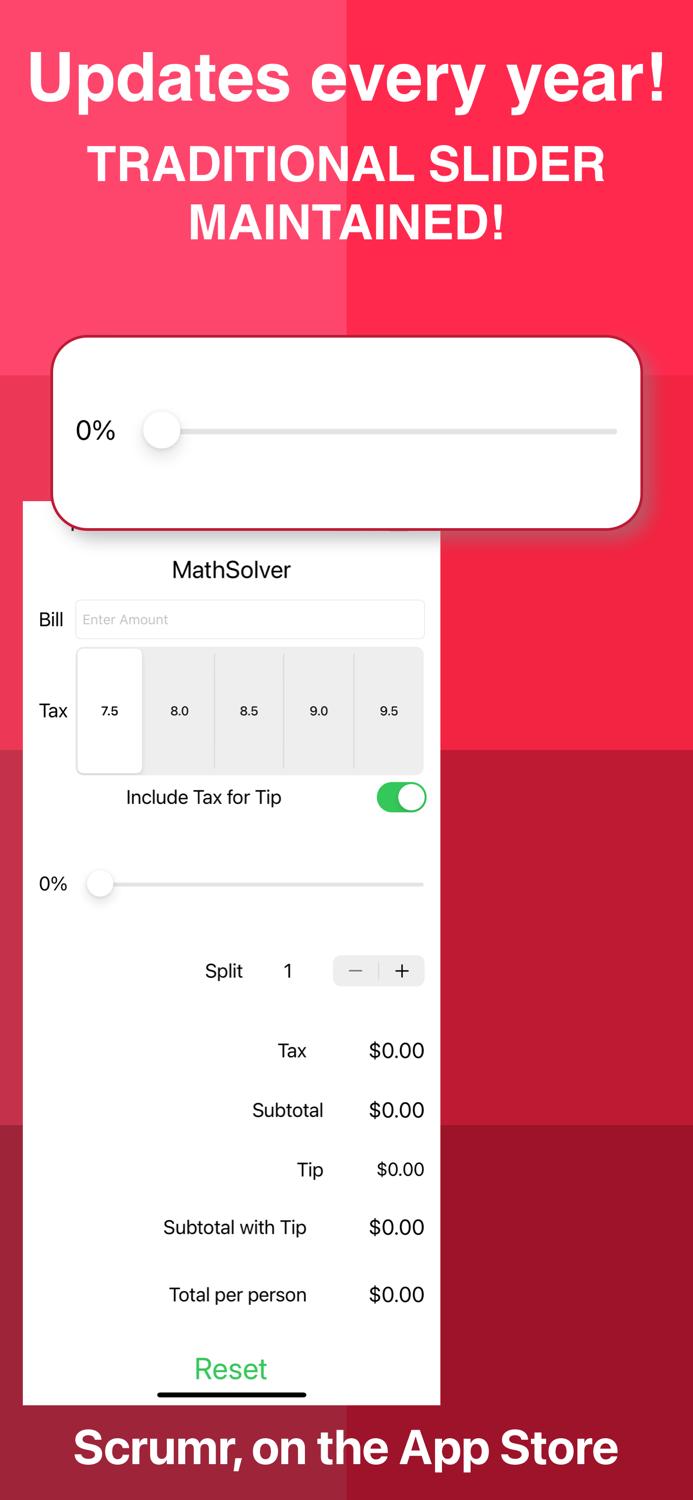 Maths Solver percent tax tip