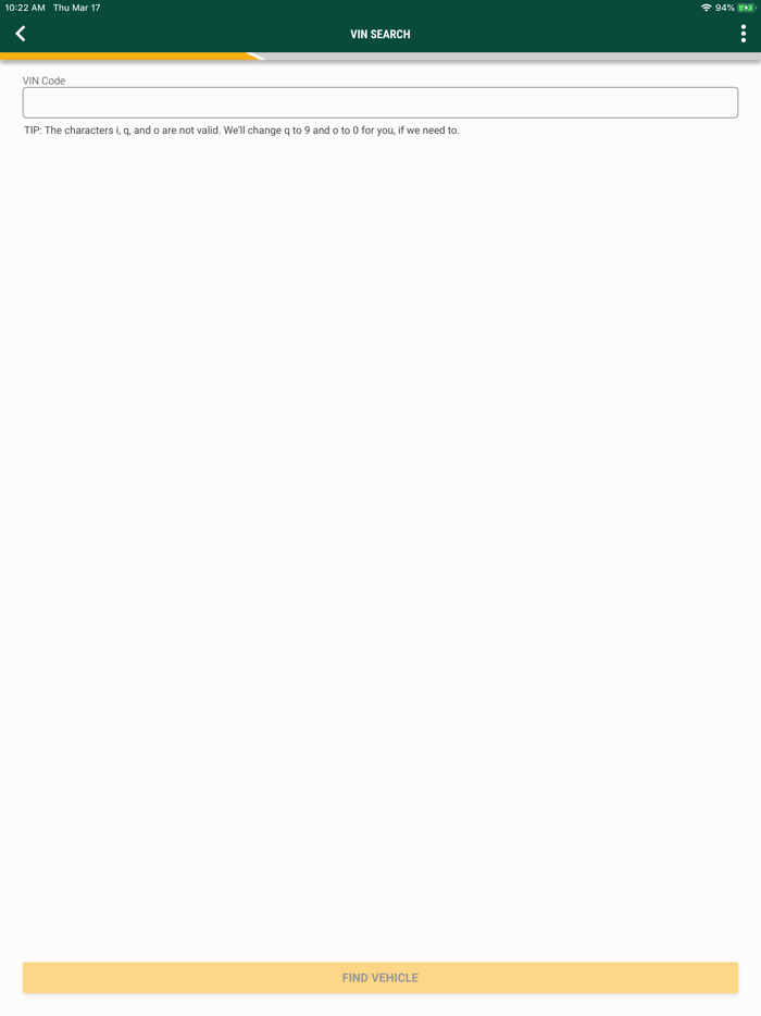 O’Reilly First Call VIN Scan